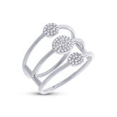 0.20ct 14k White Gold Diamond Pave Ring Size 6